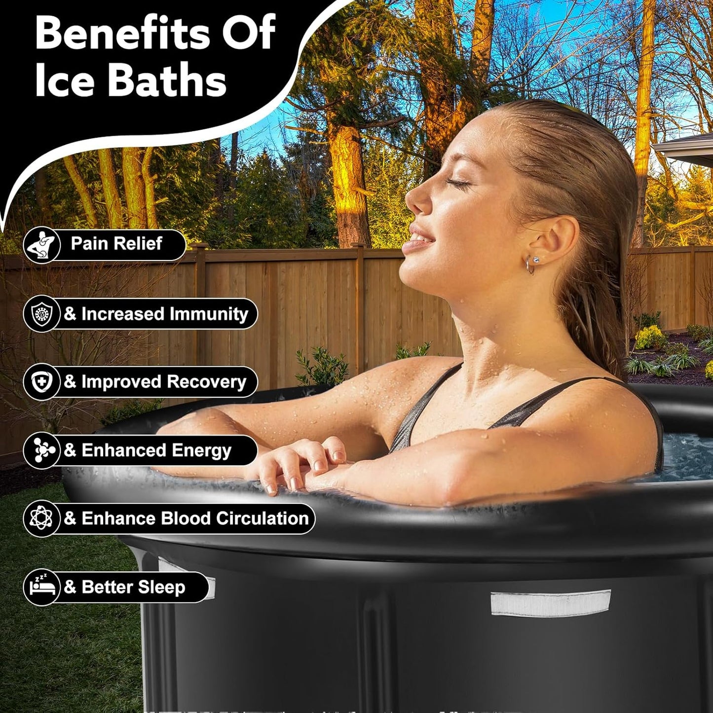 Ice Bath Besarme Bain de glace ❄️ gonflable pour sportifs – Récupération rapide et naturelle !❄️